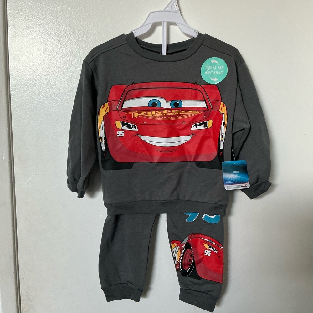 Pixar Disney Kids Gray Cars Sweatshirt and Pants Set